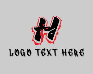 Splatter Graffiti Letter H logo
