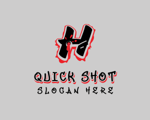 Splatter Graffiti Letter H logo