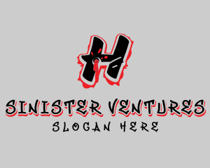 Splatter Graffiti Letter H logo