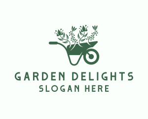 Landscaping Garden Wheelbarrow logo design