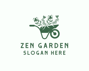 Landscaping Garden Wheelbarrow logo design