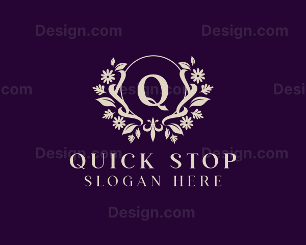 Luxury Floral Ornament Boutique Logo