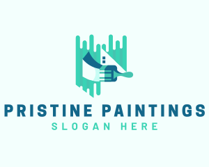 Paint Brush Home Renovation logo design