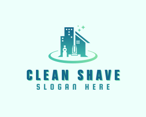 Sanitation Building Cleaning logo design