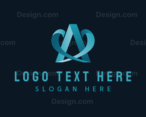 Modern Ribbon Letter A Logo