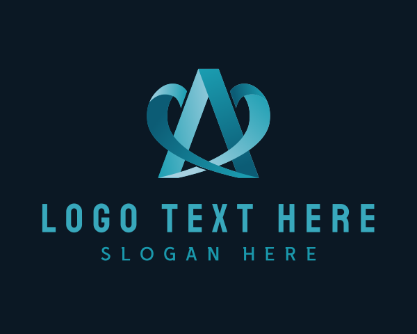 Modern Ribbon Letter A logo