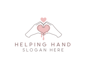 Heart Hand Sign logo design