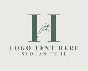 Elegant Floral Nature Letter H logo