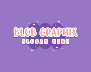 Sweet Bubblegum Blob logo design