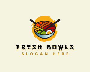 Korean Bibimbap Bowl logo design