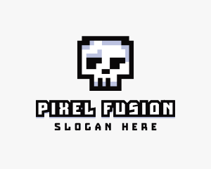 Pixel Skull Arcade  logo design