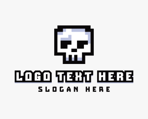 Arcade - Pixel Skull Arcade logo design