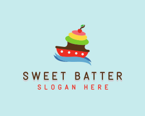 Sweet Cupcake Ship logo design