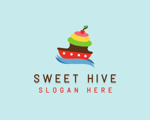 Sweet Cupcake Ship logo design