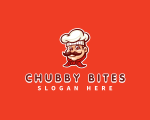 Mustache Chef Cook logo design