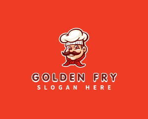 Mustache Chef Cook logo design