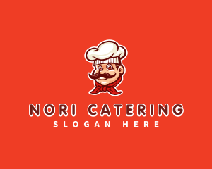 Mustache Chef Cook logo design