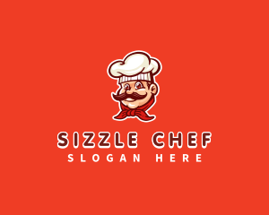 Mustache Chef Cook logo design