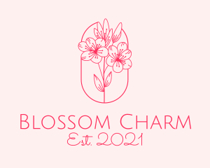 Pink Cherry Blossom  logo design