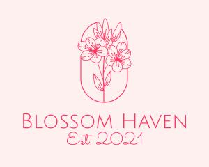 Pink Cherry Blossom  logo design