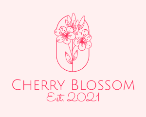 Pink Cherry Blossom  logo design