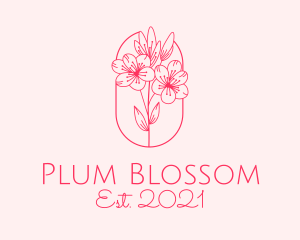 Pink Cherry Blossom  logo design