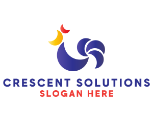 Moon Crescent Rooster  logo