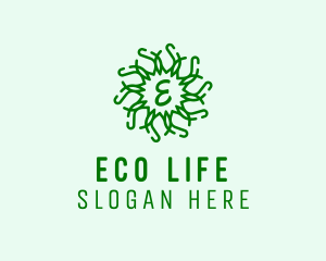 Organic Wreath Leaves Produce logo design