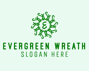 Organic Wreath Leaves Produce logo design