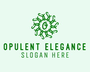 Organic Wreath Leaves Produce logo design