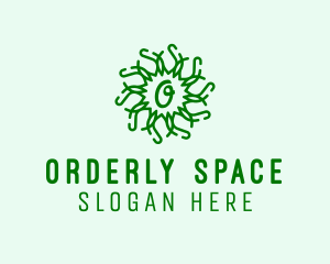 Organic Wreath Leaves Produce logo design