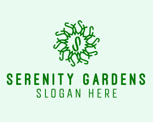 Organic Wreath Leaves Produce logo design