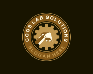 Excavator Cog Construction logo design