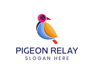 Colorful Pigeon Outline logo
