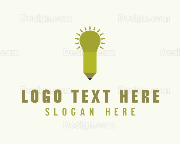 Pencil Light Bulb Logo