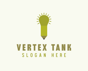 Pencil Light Bulb logo