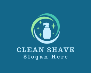 Cleaning Bottle Sprayer Disinfectant logo design