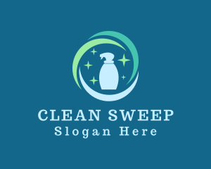 Cleaning Bottle Sprayer Disinfectant logo design