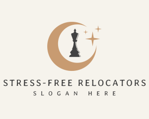 Chess Piece Moon logo design