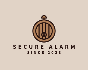 Alarm Clock Wine Barrel logo design