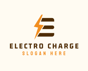 Electric Bolt Letter E  logo design