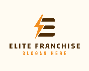 Electric Bolt Letter E  logo design