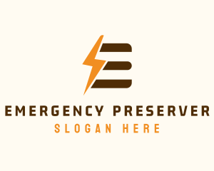 Electric Bolt Letter E  logo design