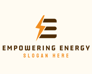 Electric Bolt Letter E  logo design