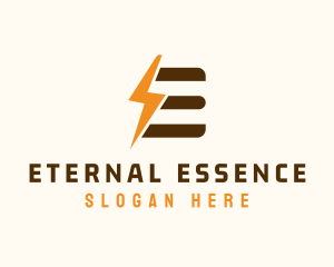 Electric Bolt Letter E  logo design