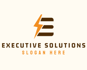 Electric Bolt Letter E  logo design