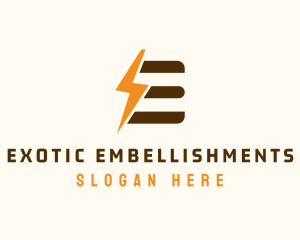 Electric Bolt Letter E  logo design