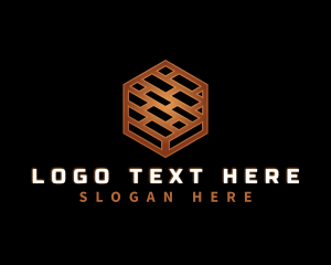Abstract Brick Hexagon Logo