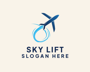 Blue Airplane Pilot logo design