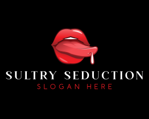 Sexy Tongue Lips logo design